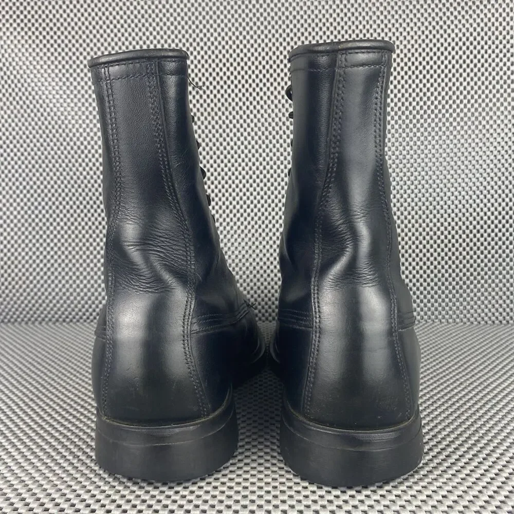 Vintage 1992 Wolverine Military Combat Boots Mens 9 R Black Leather Steel Toe